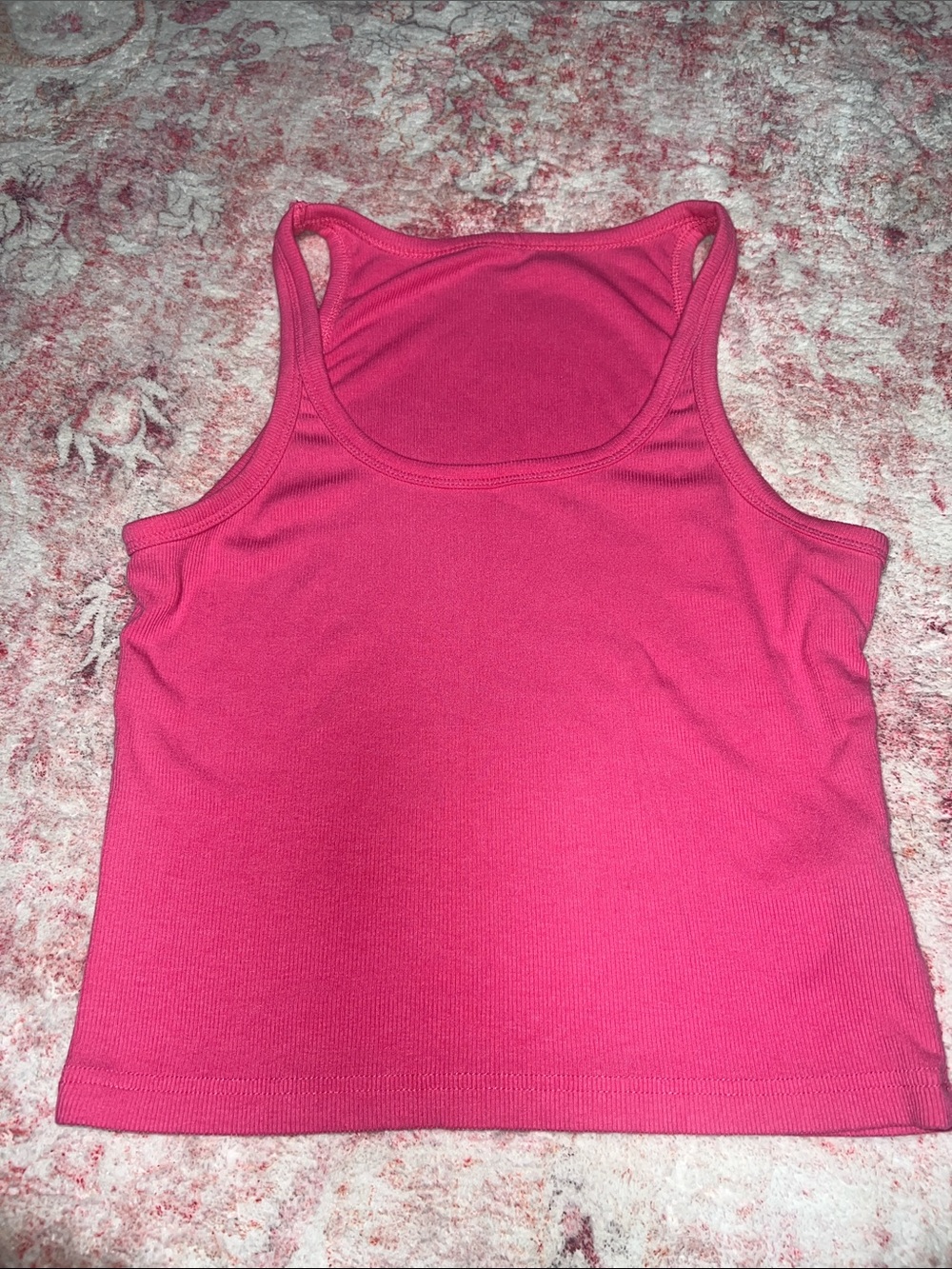 Women’s Bright Pink Racerback Ribbed Tank Top